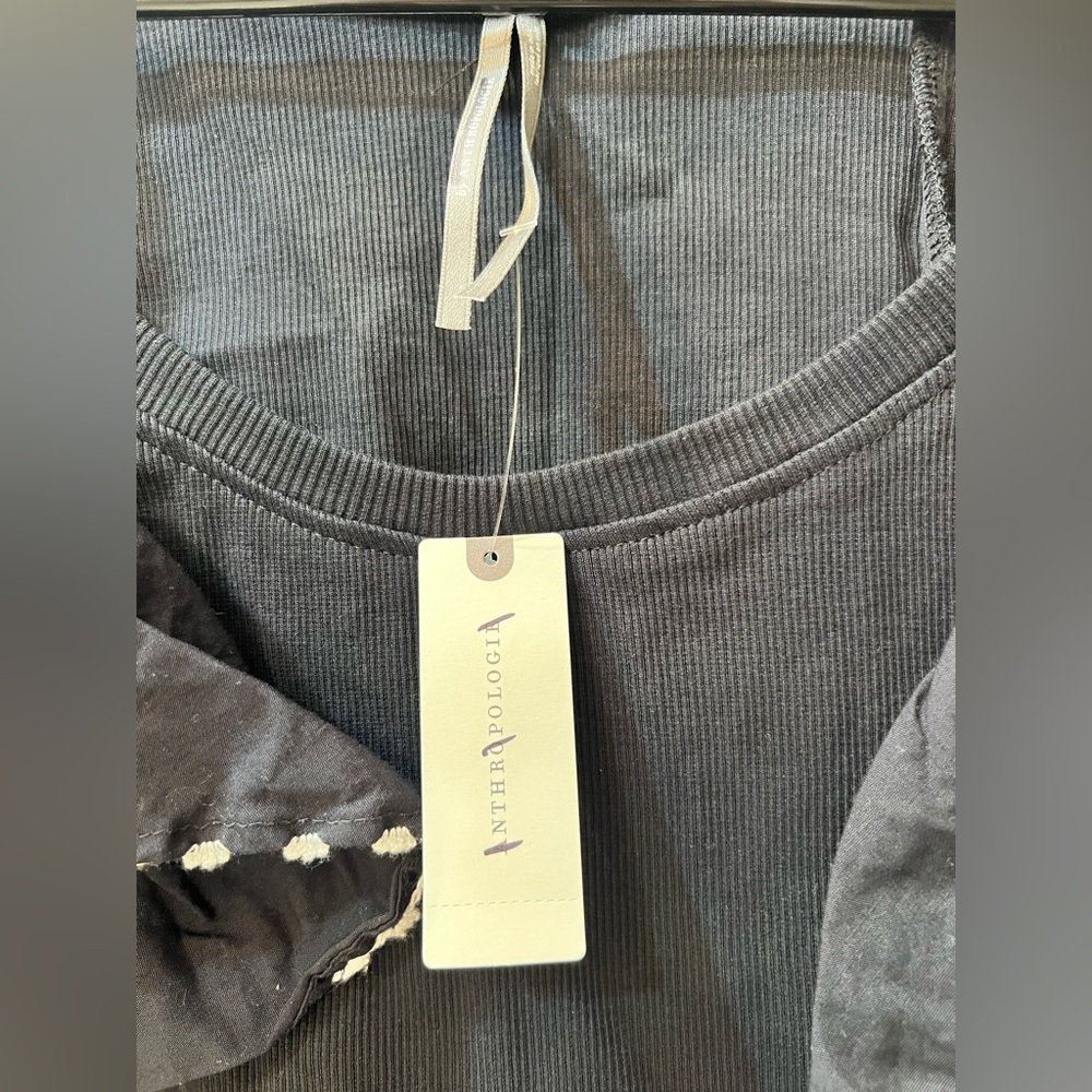 Anthropologie Black Ruffle Top - Picture 4 of 7